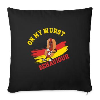 Je suis sur mon comportement de saucisse - Housse de coussin décorative 45 x 45 cm - noir - Devant