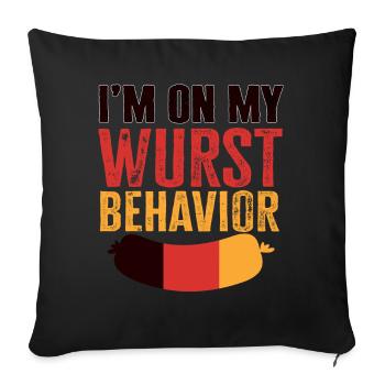 Je suis sur mon comportement de saucisse - Housse de coussin décorative 45 x 45 cm - noir - Devant