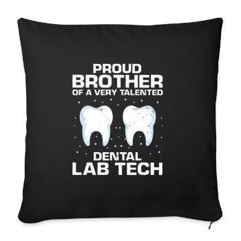 Dental technician for orthodontics and dental laboratory - Sofa pillowcase 17,3'' x 17,3'' (45 x 45 cm) - black - Front