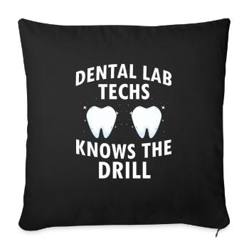 Dental Clinic and Dental Laboratory Technician Designs - Sofa pillowcase 17,3'' x 17,3'' (45 x 45 cm) - black - Front