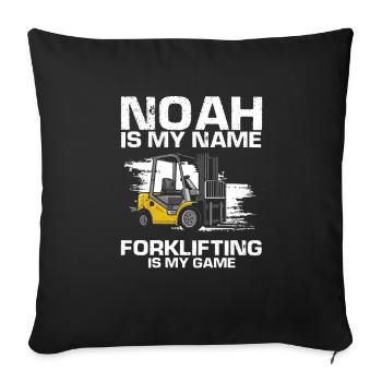 Forklift driver and warehouse forklift driver - Sofa pillowcase 17,3'' x 17,3'' (45 x 45 cm) - black - Front