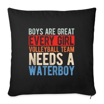 Volleyballer Spruch Für Volleyballspiel Volleyball - Sofakissenbezug 45 x 45 cm - Schwarz - Vorne
