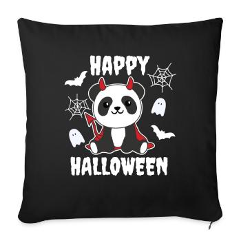 Panda Joyeux Halloween Mignon Devil Enfants Costume - Housse de coussin décorative 45 x 45 cm - noir - Devant