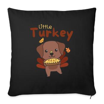 thanksgiving day outfits small turkey Labrador - Sofa pillowcase 17,3'' x 17,3'' (45 x 45 cm) - black - Front