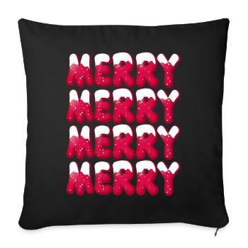 Christmas Merry-Christmas Typography Merry - Sofa pillowcase 17,3'' x 17,3'' (45 x 45 cm) - black - Front