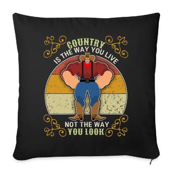 Country music, country music funny cowboy saying - Sofa pillowcase 17,3'' x 17,3'' (45 x 45 cm) - black - Front