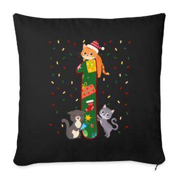 1 an Enfants Cadeau de Noël Mignon - Housse de coussin décorative 45 x 45 cm - noir - Devant