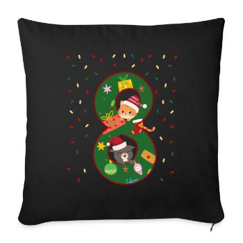 8 Years Old Children Christmas Gift Cute - Sofa pillowcase 17,3'' x 17,3'' (45 x 45 cm) - black - Front