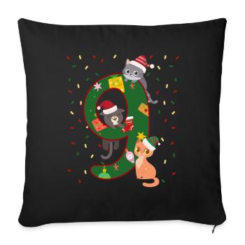 9 Years Old Children Christmas Gift Cute - Sofa pillowcase 17,3'' x 17,3'' (45 x 45 cm) - black - Front