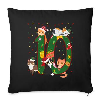 10 Years Old Children Christmas Gift Cute - Sofa pillowcase 17,3'' x 17,3'' (45 x 45 cm) - black - Front