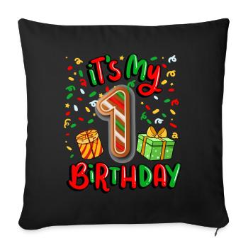 C’est mon cadeau de Noël 1 anniversaire - Housse de coussin décorative 45 x 45 cm - noir - Devant