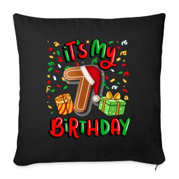 Es Ist Mein 7. Geburtstag Weihnachtsgeschenk 7. - Sofakissenbezug 45 x 45 cm - Schwarz - Vorne