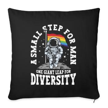 Un petit pas pour l’homme Un grand pas - Housse de coussin décorative 45 x 45 cm - noir - Devant
