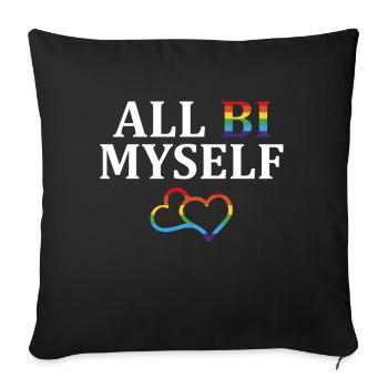All Bi Myself Lgbt Rainbow Gay Pride Flag - Housse de coussin décorative 45 x 45 cm - noir - Devant