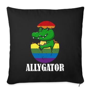 Allygator Hetero-allied alligator - Sofa pillowcase 17,3'' x 17,3'' (45 x 45 cm) - black - Front