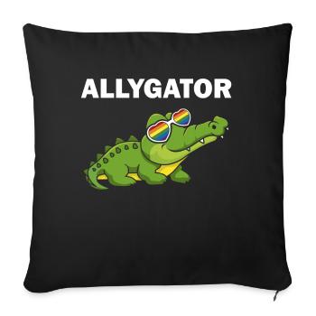 Allygator Hetero-allied alligator - Sofa pillowcase 17,3'' x 17,3'' (45 x 45 cm) - black - Front