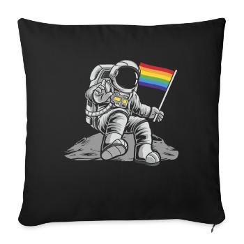 LGBT Gay Pride Flag Rainbow Room - Sofa pillowcase 17,3'' x 17,3'' (45 x 45 cm) - black - Front