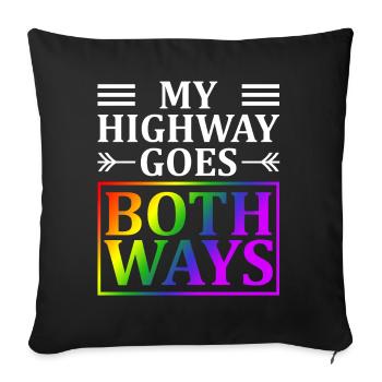 Mon autoroute va dans les deux sens Lgbt - Housse de coussin décorative 45 x 45 cm - noir - Devant