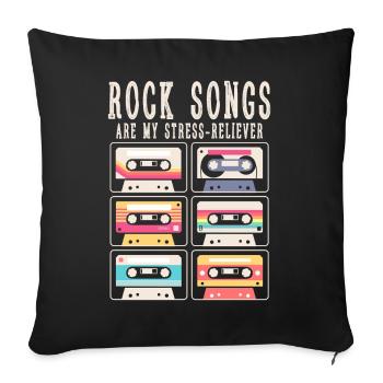 Les chansons rock sont mon soulagement du stress - Housse de coussin décorative 45 x 45 cm - noir - Devant