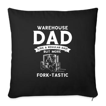 Warehouse drivers and warehouse workers for forklifts - Sofa pillowcase 17,3'' x 17,3'' (45 x 45 cm) - black - Front