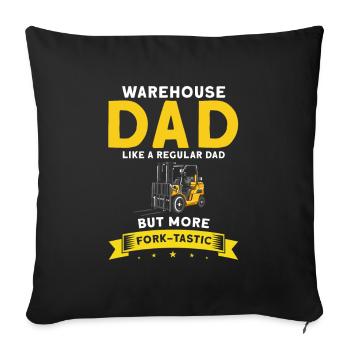 Forklift driver and warehouse forklift driver - Sofa pillowcase 17,3'' x 17,3'' (45 x 45 cm) - black - Front