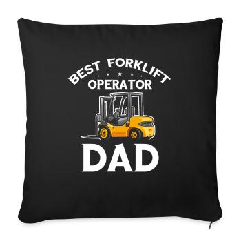 Warehouse drivers and warehouse workers for forklifts - Sofa pillowcase 17,3'' x 17,3'' (45 x 45 cm) - black - Front