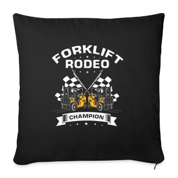 Forklift driver and warehouse forklift driver - Sofa pillowcase 17,3'' x 17,3'' (45 x 45 cm) - black - Front