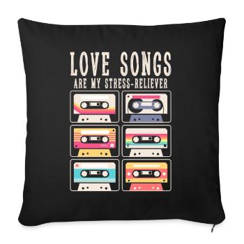 Les chansons d’amour sont mon anti-stress - Housse de coussin décorative 45 x 45 cm - noir - Devant