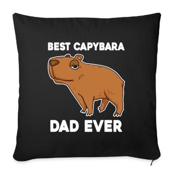 Capybara Père Capybara - Housse de coussin décorative 45 x 45 cm - noir - Devant
