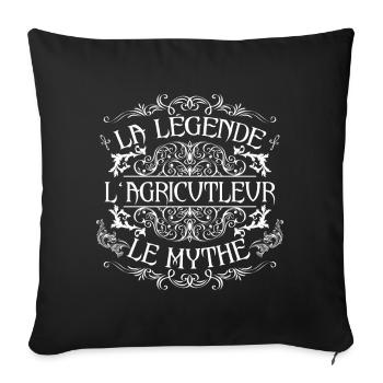 Agriculteur | meilleur Agriculteur | la légende le - Housse de coussin décorative 45 x 45 cm - noir - Devant