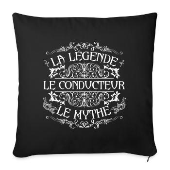 Conducteur | meilleur Conducteur | la légende le m - Housse de coussin décorative 45 x 45 cm - noir - Devant