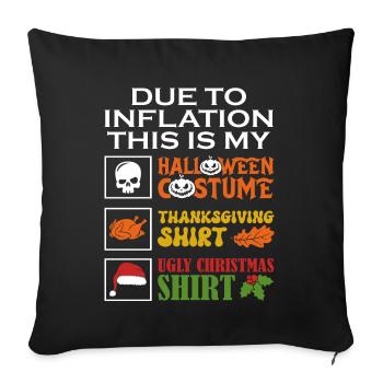 En raison de l’inflation, c’est mon Halloween, - Housse de coussin décorative 45 x 45 cm - noir - Devant