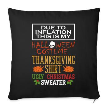 En raison de l’inflation, c’est mon Halloween, - Housse de coussin décorative 45 x 45 cm - noir - Devant