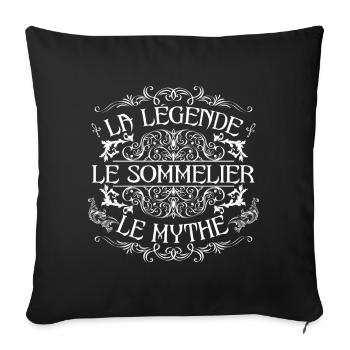 Sommelier | meilleur Sommelier | la légende le myt - Housse de coussin décorative 45 x 45 cm - noir - Devant