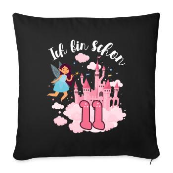 J’ai déjà 11 ans Fairy Magic Castle 11. - Housse de coussin décorative 45 x 45 cm - noir - Devant