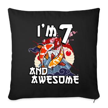 I' and awesome Japanese carp koi - Sofa pillowcase 17,3'' x 17,3'' (45 x 45 cm) - black - Front