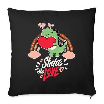 Funny Dinosaur Love-Love Valentine's Day - Sofa pillowcase 17,3'' x 17,3'' (45 x 45 cm) - black - Front