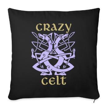 Dragons celtiques, ornement irlandais celtique dicton - Housse de coussin décorative 45 x 45 cm - noir - Devant