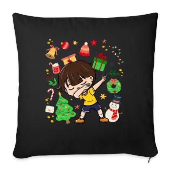 Dab Young Child Christmas Tree Decorations Xmas - Sofa pillowcase 17,3'' x 17,3'' (45 x 45 cm) - black - Front