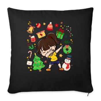 Dab Girl Child Christmas Tree Decoration - Sofa pillowcase 17,3'' x 17,3'' (45 x 45 cm) - black - Front
