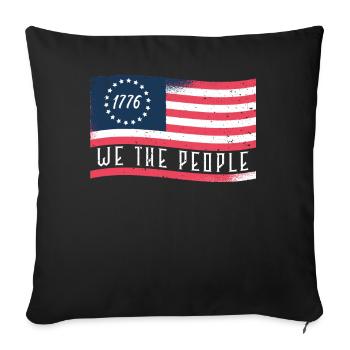 1776 Wir das Volk patriotisch American - Sofa pillowcase 17,3'' x 17,3'' (45 x 45 cm) - black - Front