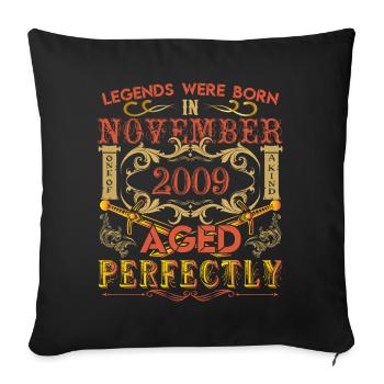 November 2009 - birthday 2009 legends were born. - Housse de coussin décorative 45 x 45 cm - noir - Devant