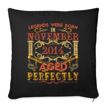 November 2014 - Geburtstag 2014 wurden Legenden geboren. - Sofakissenbezug 45 x 45 cm - Schwarz - Vorne