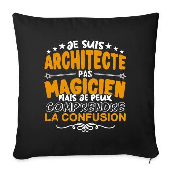 Architecte | Architecte pas Magicien | Meilleur Ar - Housse de coussin décorative 45 x 45 cm - noir - Devant