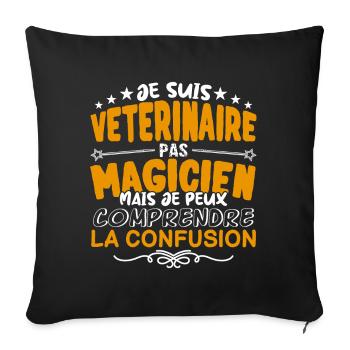 Vétérinaire | Vétérinaire pas Magicien | Meilleur - Housse de coussin décorative 45 x 45 cm - noir - Devant