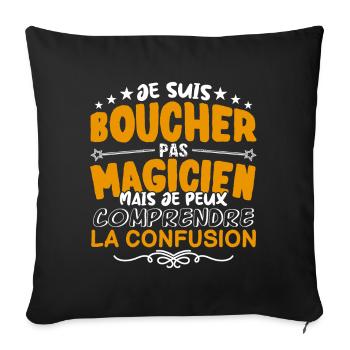 Boucher | Boucher pas Magicien | Meilleur Boucher - Housse de coussin décorative 45 x 45 cm - noir - Devant