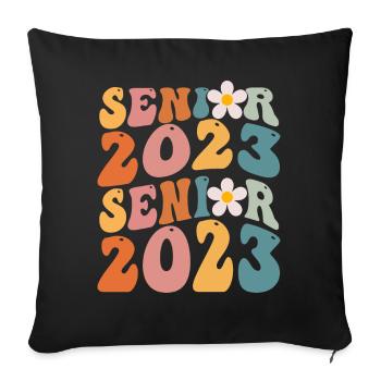 Senior 2023 - Sofa pillowcase 17,3'' x 17,3'' (45 x 45 cm) - black - Front