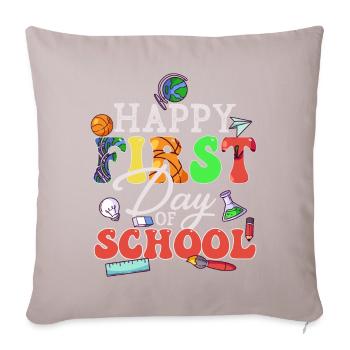 Happy First Day Of School - Sofa pillowcase 17,3'' x 17,3'' (45 x 45 cm) - light taupe - Front
