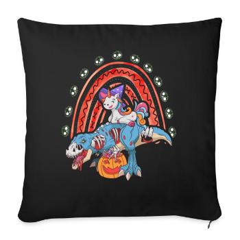 Dabbing Unicorn Riding T Rex Boys Girls Halloween - Sofa pillowcase 17,3'' x 17,3'' (45 x 45 cm) - black - Front