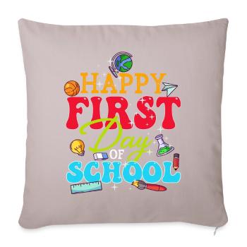 Happy First Day Of School - Sofa pillowcase 17,3'' x 17,3'' (45 x 45 cm) - light taupe - Front